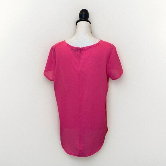 Kut From The Cloth Top Women’s Medium Floral Print Semi Sheer Short Sleeve - Picture 3 of 12